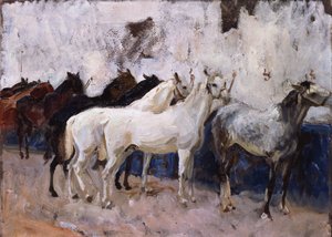 Lovak Palmában, Mallorcán, Spanyolországban, 1908 alkotó: John Singer Sargent