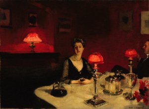 A pohár port (vacsoraasztal éjjel) alkotó: John Singer Sargent