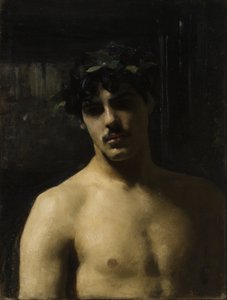Babérkoszorút viselő férfi alkotó: John Singer Sargent