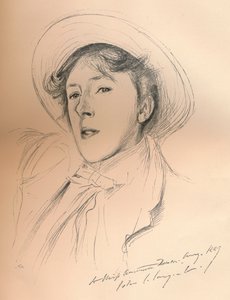 Violet Paget Vernon Lee kisasszony portrévázlata, 1881 alkotó: John Singer Sargent