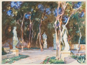 Shady Paths, Vizcaya (wc grafit fölött, papíron) alkotó: John Singer Sargent