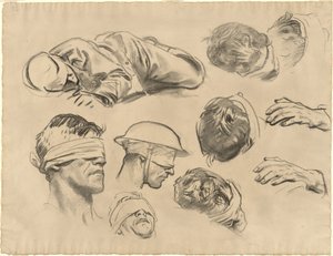 Tanulmányok a "Gassed" számára alkotó: John Singer Sargent