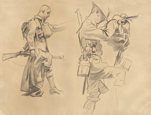 Tanulmányok Gassednek [recto], 1918-1919. alkotó: John Singer Sargent