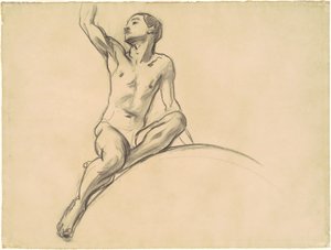 Tanulmány a Zene fölötti figurához, 1919-1920. alkotó: John Singer Sargent