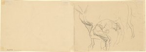 Tanulmány a „Kálvária lovak patkolása elöl” című tanulmányhoz [verso] alkotó: John Singer Sargent