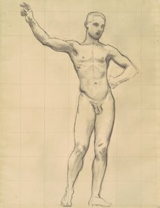 Apollón tanulmánya Apollo és a múzsák számára, c. 1921. alkotó: John Singer Sargent