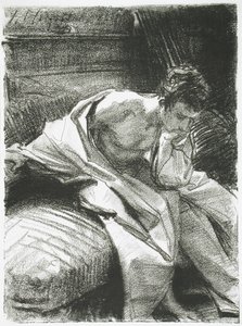 Ülő fiatal férfi tanulmánya alkotó: John Singer Sargent