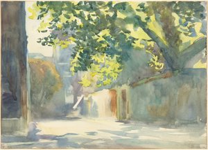 Napsütötte fal egy fa alatt alkotó: John Singer Sargent