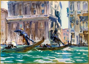 Kilátás a velencei Canal Grandéra, John Singer Sargent (1856-1925) akvarellje (ec.bitter) 1906 körül Párizs, musee du petit Palais – Kilátás a velencei Canal Grandéra (más néven „” On the Canal”) . John Singer Sargent (1856-1925) akvarellje (Ameri alkotó: John Singer Sargent