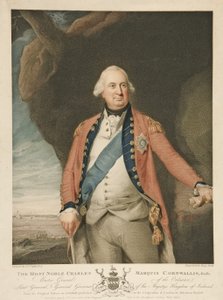 A legnemesebb Charles Marquis Cornwallis, kocsma. 1798 (színes metszet)