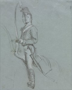 Egy huszártiszt lóháton alkotó: John Singleton Copley