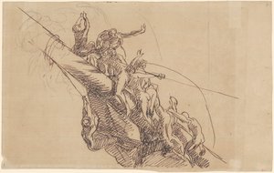 Tanulmány a "The Defeat of the lebegő akkumulátorok Gibraltáron" című tanulmányához alkotó: John Singleton Copley