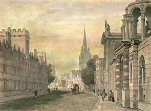A High Street, Oxford, metszett G. Hollis, 1835