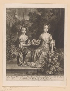Portret van Henrietta és Katherine Hyde met een duif A Lady Henrietta és a Lady Katherine elrejti a lányait Rochester grófjának/jobbra (cím a tárgyon) alkotó: John Smith