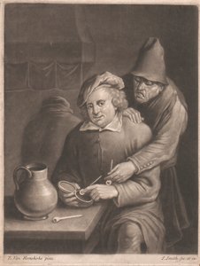 Egy dohányzó asztalnál ül alkotó: John Smith