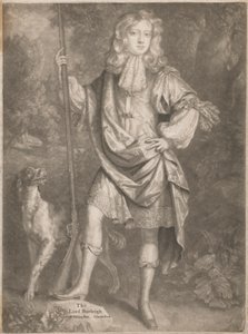 Lord Burleigh [fiatalkorában, állva, fegyverrel a kezében és spániellel az oldalán] alkotó: John Smith