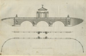 Chillington Park – Javasolt híd: szépia rajz, nd [1789] (nyomtatás)