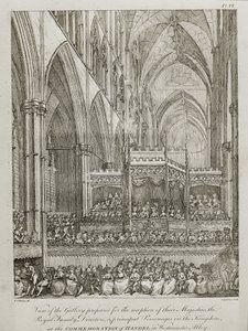 George Frederick Handel (1685-1759) halálának 25. évfordulója alkalmából rendezett koncert – Felségeik, a királyi család fogadására készült galéria megtekintése