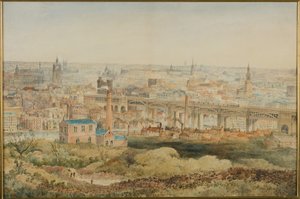 Newcastle upon Tyne a Windmill Hills felől, Gateshead, 1887 (ceruza és wc papírra)