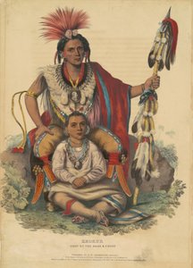 Keokuk, a zsákok és rókák főnöke, 1838 (kézzel színezett litográfia szőtt papíron)