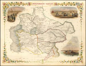 John Tallis 1851-es térképe a Független Tatárföldről alkotó: John Tallis