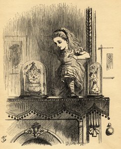 Alice in the Looking Glass House, illusztrációja Lewis Carroll (1832-98) „Through the Looking Glass” című művéből, először 1871-ben jelent meg alkotó: John Tenniel