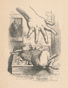 Alice letette a kezét a Fehér Nyúlra, 1889 alkotó: John Tenniel