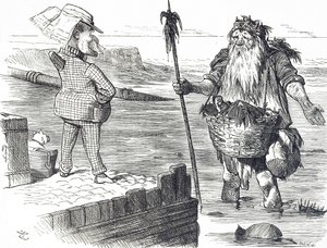 Rajzfilm kommentálja a londoni Temze szennyezését alkotó: John Tenniel