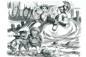 Franciaország és Nagy-Britannia a gyerekeket nézi (John Bull, Mr. Punch és III. Napóleon). Idén volt a Franciaország és Nagy-Britannia közötti béke 50 éves és az Entente Cordiale kezdete. John Tenniel rajzfilm a londoni "Punch"-ból alkotó: John Tenniel