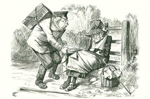 Németország ellopja Nagy-Britannia világelső pozícióját a kereskedelemben és a gyártásban. John Tenniel rajzfilmje a Punchból, 1896. szeptember 5. alkotó: John Tenniel