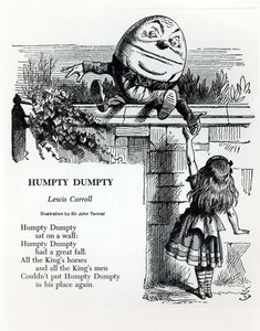 Humpty Dumpty, illusztráció a mondókához, Lewis Carroll (1832-98) alkotó: John Tenniel