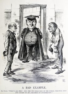 William Ewart Gladstone-t és Benjamin Disraelit ábrázoló politikai szatíra alkotó: John Tenniel