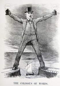 William Ewart Gladstone-t és Benjamin Disraelit ábrázoló politikai szatíra alkotó: John Tenniel