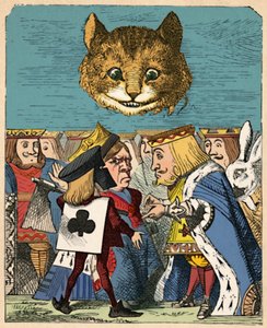A Cheshire-i macska lenéz a Vörös Királyra és a Királynőre, akik veszekednek, 1889 alkotó: John Tenniel