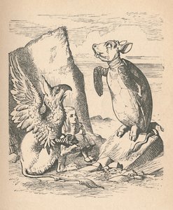 A színlelt teknős, a grifon és Alice, 1889 alkotó: John Tenniel