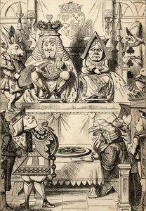 The Trial of the Knave of Hearts, Lewis Carroll „Alice kalandjai csodaországban” című művéből, 1891-ben (litho) alkotó: John Tenniel