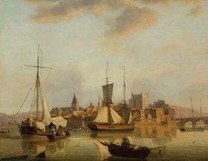 Rochester kilátása szállítással (olaj a panelen) alkotó: John Thomas Serres