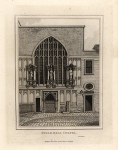 Guild-hall kápolna, 1440-ben átépítették, a 12. századi londoni Guildhall része alkotó: John Thomas Smith