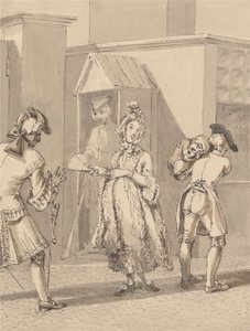 Hogarth mesterének beteg gyermekét hordozza Leicester Fields körül. A földi Leicester House helye. alkotó: John Thomas Smith