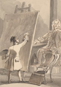 Hogarth megfesti Coram kapitány képét a Foundling Kórház számára alkotó: John Thomas Smith