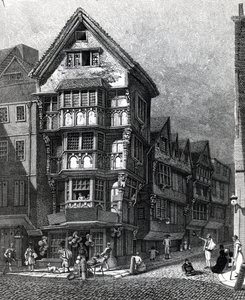Houses Lately Standing on the West Corner of Chancery Lane, Fleet Street, 1812-ben megjelent