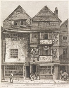 A London Wall nevű utca déli oldalán álló házak alkotó: John Thomas Smith