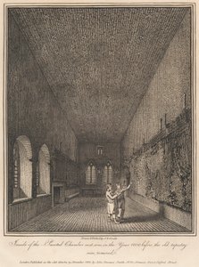 A festett kamra belsejében, ahogy 1800-ban volt, mielőtt a régi kárpit eltávolították alkotó: John Thomas Smith