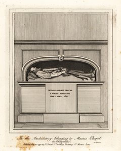 Az 1625-ben elhunyt Richard Fishbourne Mercer emlékműve a Mercers-kápolna ambulanciájában, Cheapside-ban alkotó: John Thomas Smith