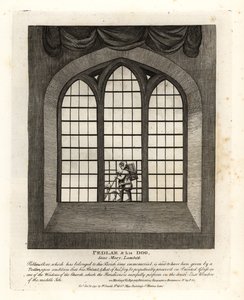 Pedlar és kutyája a Saint Mary-at-Lambeth-i templom ólomüveg ablakában alkotó: John Thomas Smith