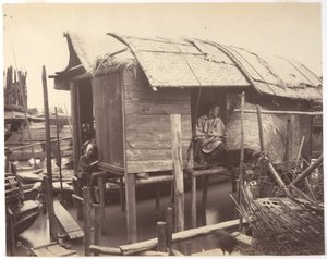 Lakóház a vízen, Kanton alkotó: John Thomson