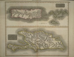 Porto Rico és Virgin-szigetek: Haiti, Hispaniola vagy St. Domingo, 1817 (kézzel színezett metszet) alkotó: John Thomson