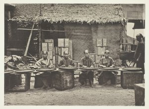 Tea-szedés Kantonban, c. 1868. alkotó: John Thomson