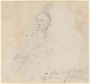 Joseph Lewis Louis kapitánya, az Oneida indiánok közül tanul a alkotó: John Trumbull
