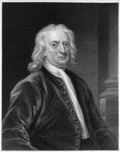 Sir Isaac Newton (1642-1727) portréja, amelyet Edward Scriven (1775-1841) metszett